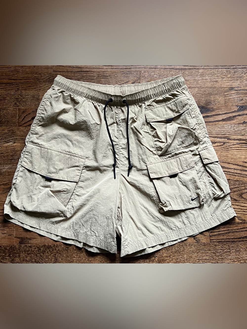 Nike Men's Khaki Utility Cargo Shorts with Drawstring
